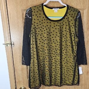 Serengeti Black and Yellow Polka Dot Top